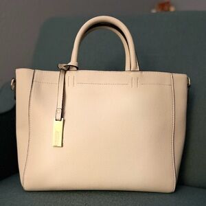 ✨ Chic Cream Structured Tote | Top Handle + Crossbody Strap ✨